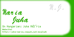 maria juha business card
